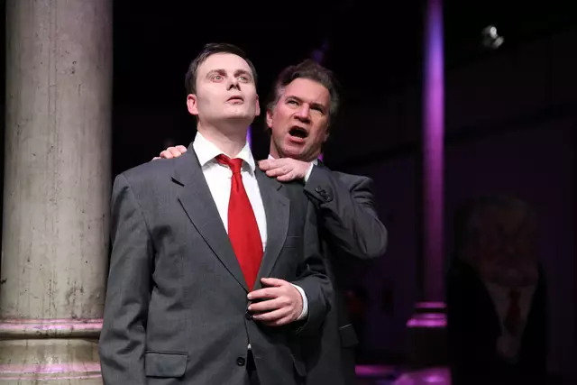 sirene Operntheater 2015: Uraufführung der Kammeroper CHODOKOWSKI von Kristine Tornquist und Periklis Liakakis im Semper-Depot. Im Bild Alexander Mayr und Steven Scheschareg. | Foto: Andreas Friess