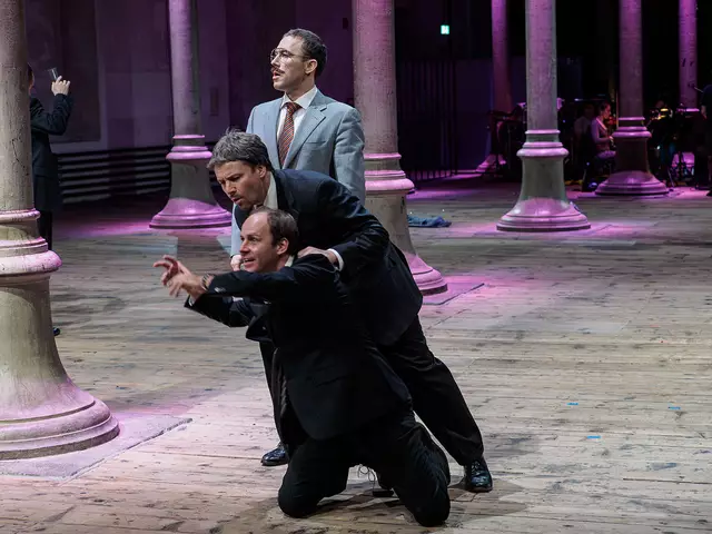 sirene Operntheater 2015: Uraufführung der Kammeroper CHODOKOWSKI von Kristine Tornquist und Periklis Liakakis im Semper-Depot. Im Bild Clemens Kölbl, gernot Heinrich und Matthias Haid. | Foto: Helmut Hussian