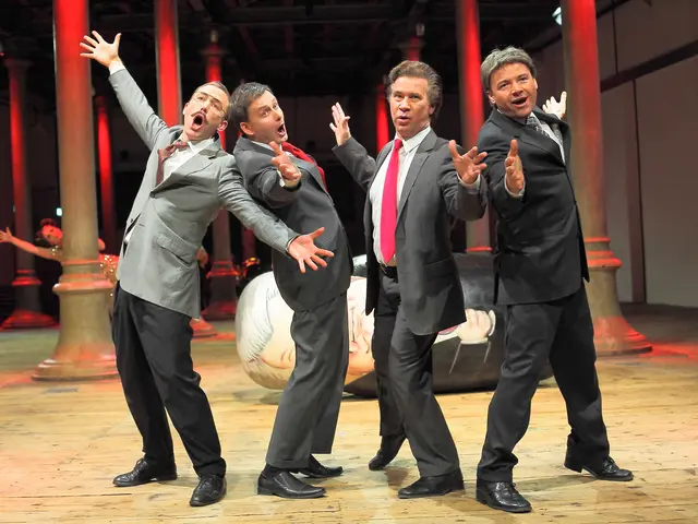 Uraufführung der Kammeroper CHODORKOWSKI von Kristine Tornquist und Periklis Liakakis im Atelierhaus der Akademie der Bildenden Künste Wien. Österreichischer Musiktheaterpreis. Einladung der Griechischen Staatsoper Athen 2020. Im Bild Clemens Kölbl, Alexander Mayr, Steven Scheschareg und Gernot Heinrich. | Foto: Ivan Krencey