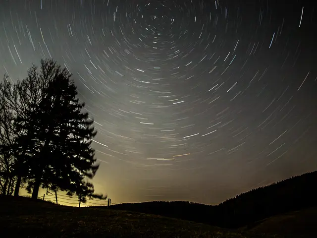 Erdrotation, Sternen Himmel Bulb Langzeitbelichtung