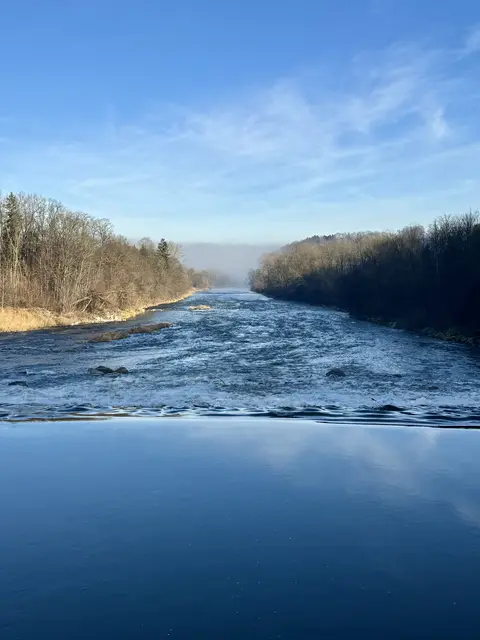 Per Webcam die Sonne gefunden, ab mit dem Rad über die Ybbs, Richtung Alpenvorland. 
Ausblick von der Hohen Brücke!      | Foto: Franz Dörr