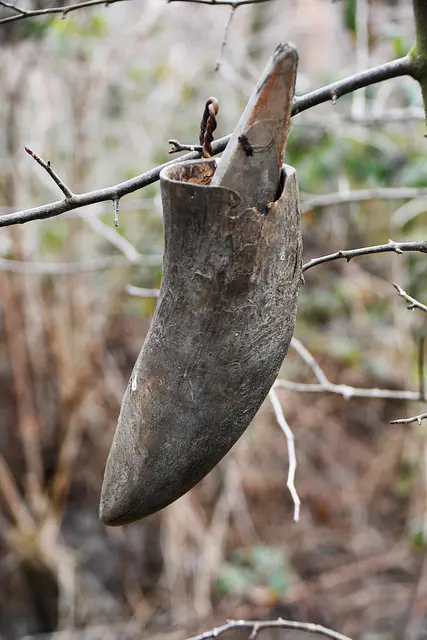 Ein Relikt aus Großvaters Zeit.. Der Kumpf wurde aus Stierhorn hergestellt.