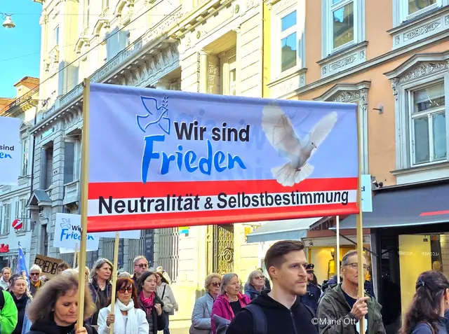 Demonstration für den Frieden, Graz, 28.02.2026, Beendigung der Kriegshandlungen auf der Erde
