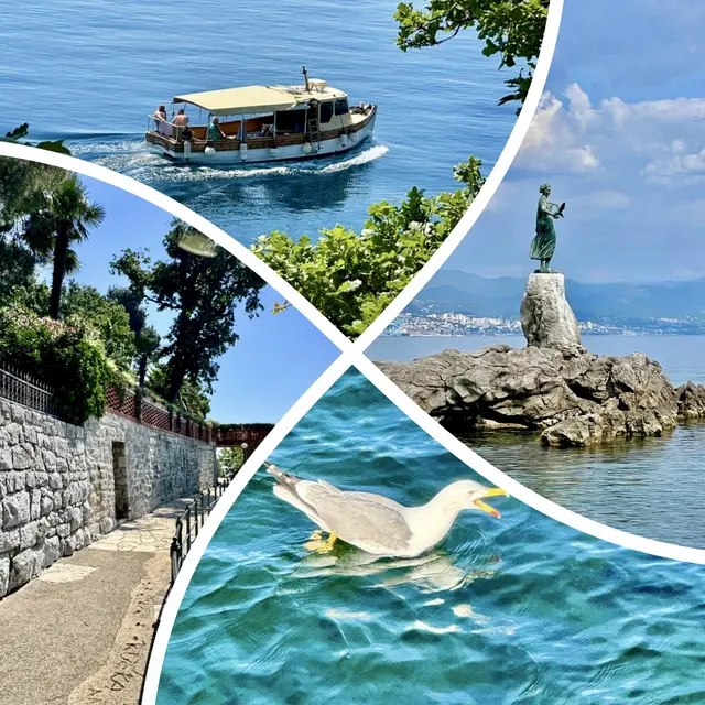 Die wunderschöne Franz-Joseph-Promenade, auch Lungomare genannt, entlangschlendern ist schon ein schönes Erlebnis!
Sie ist eine ca. 10 km lange Uferpromenade in der nordöstlichen Kvarner Bucht bei Rijeka. 