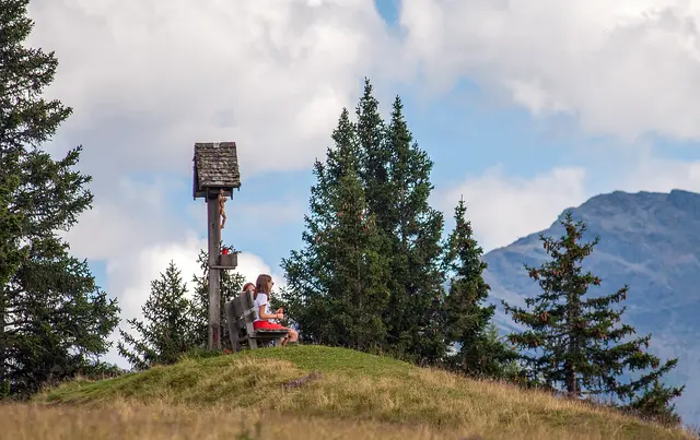 Wegkreuz, Kraftplatz, Rastplatz, Dawin, Dawin Alm, Strengener Schihütte