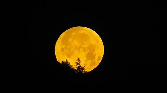 Vollmond, von Villach Auen aus gesehen.