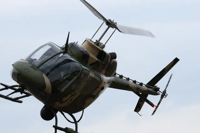 Überflug eines Hubschraubers des österreichischen Bundesheeres. | Foto: Alexander Schmaranzerlug