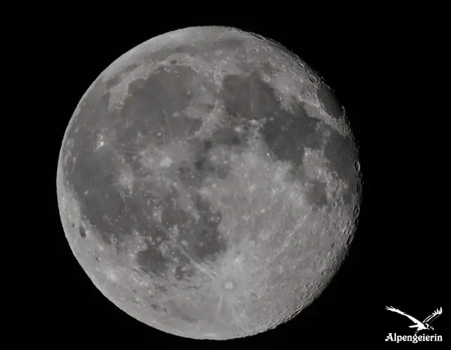 Wir Menschen schreiben unsere Geschichte in Bücher.

Der Mond trägt seine Geschichte auf seiner Oberfläche.

Jeder Krater ist eine Seite.
Jede Narbe ein Kapitel.
Jede dunkle Ebene erzählt von einer Zeit, die wir niemals selbst erlebt haben.

Seit Milliarden Jahren zieht er seine Bahnen durch die Dunkelheit. Er hat unzählige Einschläge überstanden, die Veränderungen unserer Erde begleitet und Generationen von Menschen kommen und gehen sehen.

Wir nennen ihn selbstverständlich unseren Mond. Doch eigentlich begleitet er uns seit einer Zeit, die jede menschliche Vorstellung übersteigt. Er war da, lange bevor wir unseren Blick zum Himmel erhoben haben.

Vielleicht ist genau das seine besondere Faszination:

Während wir Menschen unsere Spuren hinterlassen und unsere Geschichten weitergeben, trägt der Mond seine Geschichte offen vor sich – still, unverändert und für jeden sichtbar.

Wir schauen zu ihm hinauf und sehen nur den Mond.

Doch wenn wir genau hinsehen, sehen wir Zeit.

Mit herzlichen Grüßen Janet Bleiker 

29.08.2026 / 23:12 / Wörg | Foto: Janet Bleiker / Alpengeierin 