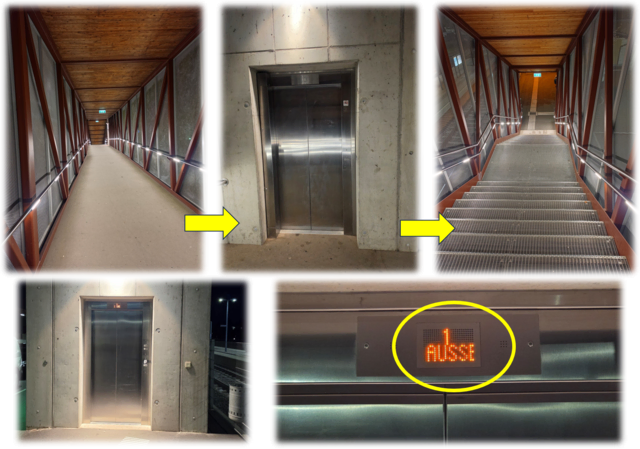 Beim Zugübergang in Wieselburg wollte ich selbst testen, ob der Lift auf einer Seite tatsächlich außer Betrieb ist. Auf der einen Seite funktionierte der Lift noch problemlos. Nachdem ich den Übergang überquert hatte, reagierte der Lift auf der anderen Seite jedoch nicht.

Direkt beim Lift war von oben zunächst kein Hinweis auf den Defekt ersichtlich. Erst unten beim ebenerdigen Zugang war über dem Lift der Hinweis „Außer Betrieb“ angebracht.

Für Rollstuhlfahrer, ältere Menschen oder Personen mit eingeschränkter Mobilität kann das zu einem großen Problem werden: Wer den kurzen Weg über den Übergang nimmt, steht auf der anderen Seite plötzlich vor einem nicht funktionierenden Lift und kann die Stiegen nicht benutzen. Es bleibt nur der Weg zurück und die längere Route – im ungünstigsten Fall ist dadurch sogar der Zug bereits abgefahren.

Ein kleiner Hinweis direkt am Übergang bzw. oben beim Lift könnte hier viel Ärger und unnötige Wege ersparen.