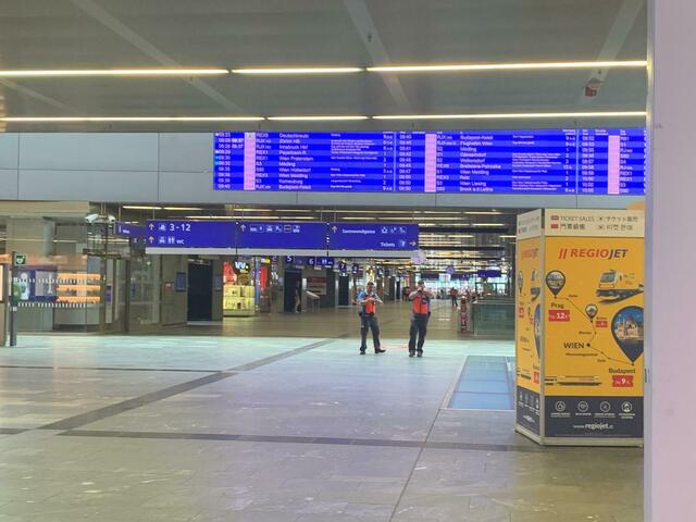 Menschenleere Hallen: aufgrund des Fehlalarms mussten sich die Bahnhofsgäste kurzzeitig nach draussen begeben. | Foto: Ronja Reidinger