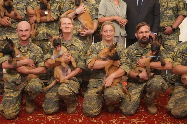 Bei der feierlichen Welpentaufe wurden elf Belgische Schäferhunde offiziell in den Dienst des Bundesheeres übernommen. | Foto: MeinBezirk/Barbara Babonitsch-Diewald